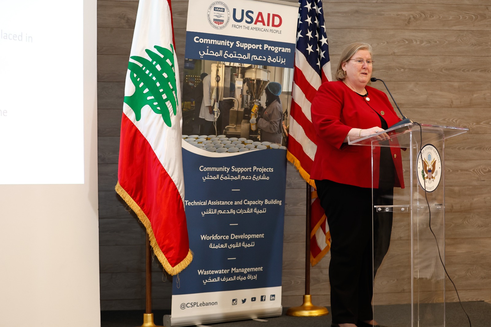 USAID Mission Director Eileen Devitt giving her speech